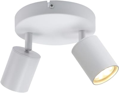 Glitzerlife - Plafondspot Plafondlamp - 2xGU10 draaibaar - Opbouwspots - Modern design verstelbaar - Ø15cm - Wit