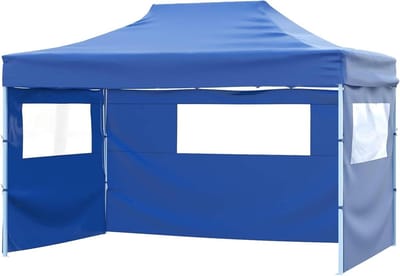 Partytent - Feesttent Tuinpaviljoen - Buitenfeesten Organiseren - Water- en Zonbestendig - 291 x 431 cm - Blauw