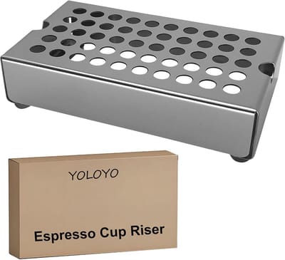 YOLOYO Koffiedruppelbak, Espresso Cup Riser Stand, Espresso Mok Riser Houder met Premium Roestvrij Staal voor Espressomachines, Hoogte 40 mm