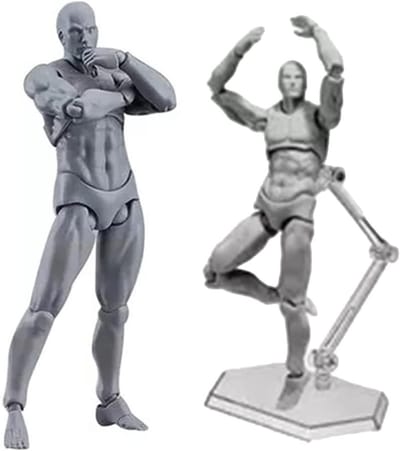 Aanpasbare Actiefiguur Lichaam - PVC Tekenmannequin met Houder voor Thuis en Kantoor - Perfect voor Kunstenaars, Verzamelaars en Creatieve Projecten