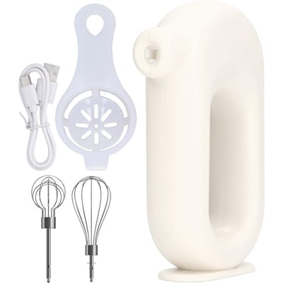 Elektrische Handmixer USB-oplaadbaar 4 Niveaus Instelbaar Elektrische Eierklopper Handheld Melkschuimer voor L(for 6.5-9kg) wit