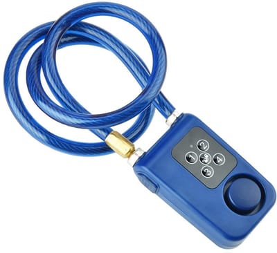 Dailygoods- Fietsslot met Alarm - Vouwslot - Cijferslot - Ringslot - Fietsslot Kinderfiets - 80 cm Kabel met 10 mm Diameter - Fietsalarm
