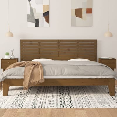 vidaXL - Hoofdbord - wandmontage - 206x3x63 - cm - grenenhout - honingbruin