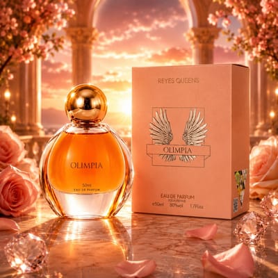 Reyes Queens - Olimpia 50ml. Vrouwelijke geur met bloemige en citrusachtige noten, gecombineerd met zoete akkorden, zachte vanille en een warme, sensuele basis.