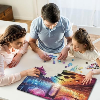 1000 stukjes regenboogbrug huisdier herdenking puzzel voor volwassenen papier leren pootafdruk puzzel geheugentraining familie plezier 38 x 26 cm / 1000 stuks