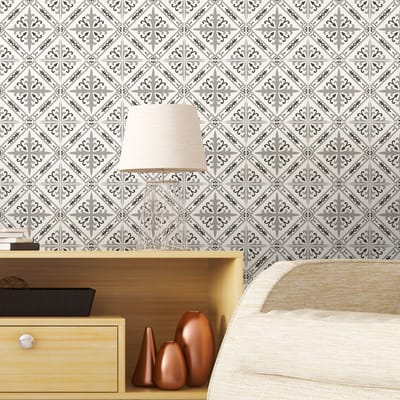 Zelfklevende tegelmuurstickers voor keuken en badkamer - 24 AZULEJOS VILA cementtegelstickers - 24 stickers 15x15cm