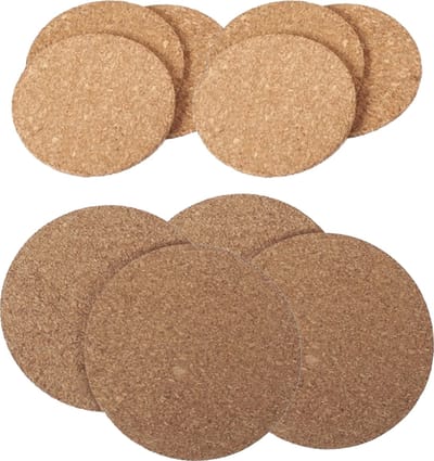 Pannen en glazen onderzetters set van kurk - 12x van 10 cm en 4x van 18 cm - Keuken artikelen