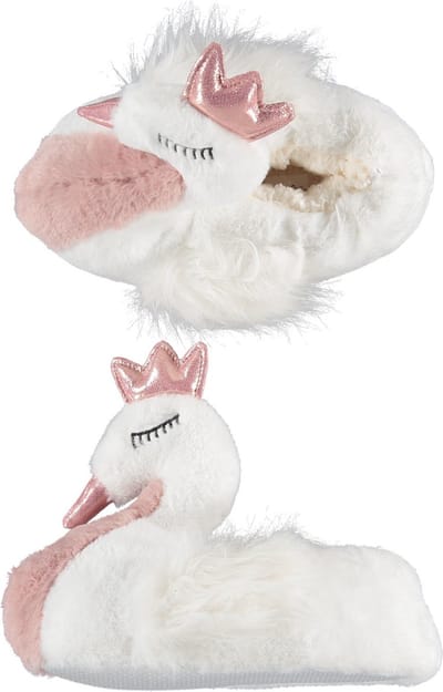 Wit/roze zwaan pantoffels voor dames - Dieren zwanen huissloffen voor vrouwen