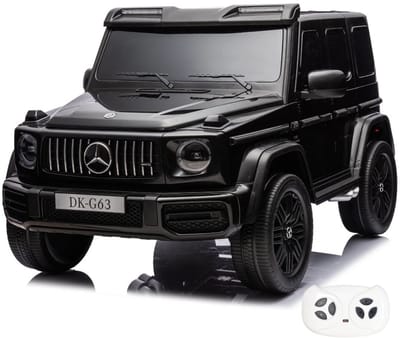 Mercedes-Benz AMG G63 12V Elektrische Kinderauto 2-Zitter 2 tot 7 jaar – Officieel Gelicentieerde G-Klasse met 4 Motoren & Afstandsbediening – Tweepersoons Night Edition met Lederen Stoelen & EVA-Wielen – Zwart