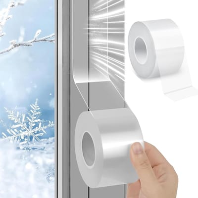 Zelfklevende Raamisolatie Tape 5 cm x 10 m - Waterdichte Isolatietape voor Deuren en Ramen, Blokkeert Koude Lucht, Stof en Regen