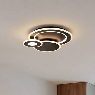 Lindby LED plafondlamp Briar, zwart, metaal, afstandsbediening