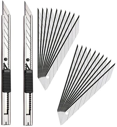 Allecto - Snijmes - Snijkniveset - 2 Stuks - Geschikt voor Vellen en Tapijt - Ideaal voor Handicraft en Dozen