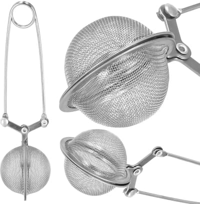 Springos Theezeef - Thee Ei - 15 cm - Zilver