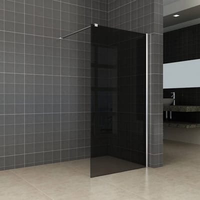 Wiesbaden Slim - Inloopdouche / Douchewand - 80x200 - Rookglas - Antikalk - 8mm Veiligheidsglas - Excl. Stabilisatiestang en Profielset