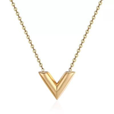 WeLoveSilver - chirurgisch stalen ketting - V-vorm - goudkleurig