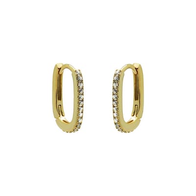Karma Oorringen hoop ovaal goud Crystal