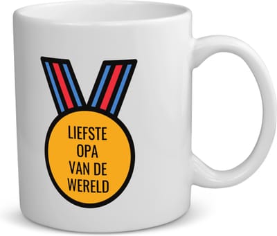 Akyol - liefste opa van de wereld koffiemok - theemok - Opa - de liefste opa - verjaardagscadeau - verjaardag - cadeau - cadeautje voor opa - opa artikelen - kado - geschenk - gift - 350 ML inhoud
