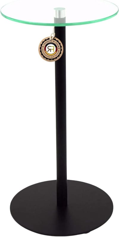 Designer bijzettafel glas zwart mat 20x20x50cm - woonkamertafel - stabiele salontafel - praktische ronde koffietafel - kleine koffietafel - glazen tafel - banktafel - Made in Germany