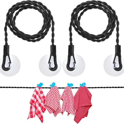 waslijnen met zuignappen, reiswaslijn, draagbare uitschuifbare waslijn, windbestendige waslijn, accessoire voor kamperen binnen en buiten, 1,5 meter.