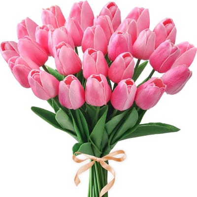 10 Pièces Fleur Artificielle Toucher Réaliste Tulipe Scrapbooking Vase Décoration de Maison Mariage Jardin Arche Guirlande Bouquet Fête des Mères diy 10pcs