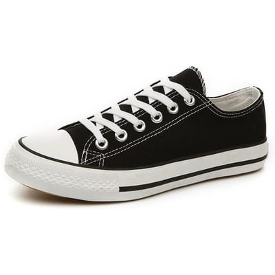 Zomer Nieuwe Lage Canvas Schoenen Herenschoenen Jaren 1970 Trend Kleine Witte Schoenen Casual Schoenen Sportschoenen Mannen 44 zwart
