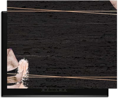 KitchenArt - Midnight Leaves - Inductie Beschermer - 76x51.5 cm - Kookplaat Beschermer - Luxe Afdekplaat Inductieplaat - Anti-slip & Oprolbaar - Beschermmat Inductiekookplaat