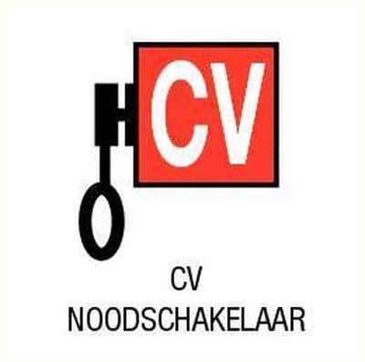Cv noodschakelaar bord - kunststof 100 x 100 mm