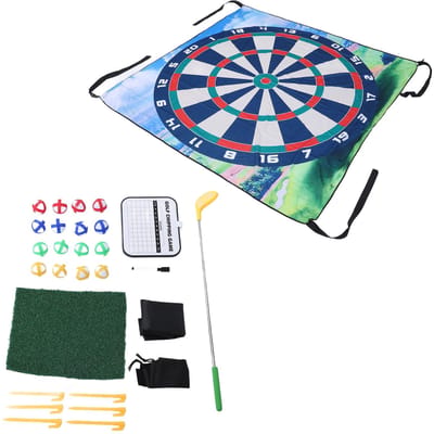 Ensemble de jeu de chipping Tapis de frappe de club portable 4 couleurs Balles collantes Piquets de sol Tableau de score Sacs pour intérieur extérieur
