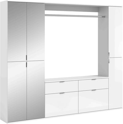 Projectxcombinatie witte hoogglans spiegel - 34x212x193cm