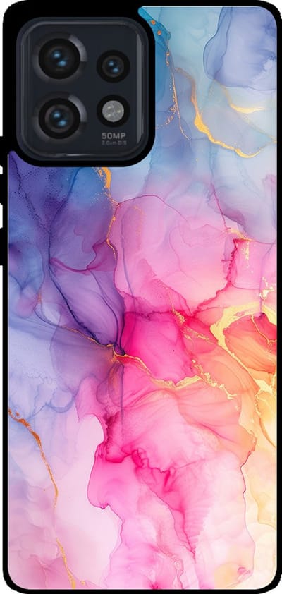 Smartphonica Telefoonhoesje Geschikt voor Motorola Edge 40 Pro / Plus 2023 met marmer opdruk - TPU backcover case marble design - Regenboog geschikt voor Motorola Edge 40 Pro;Motorola Edge Plus 2023