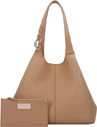 COCCINELLE Leren Schoudertas C-Easy Shopper Skin Lichtbruin