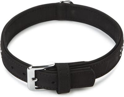 Beeztees Buffalo - Halsband Hond - Leer - Zwart - 43-55 cm