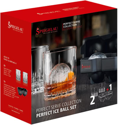Spiegelau Perfect Serve ijsbollenset, 2 DOF bekers + ijsbalvorm, glas, transparant, 368 ml, 4500276