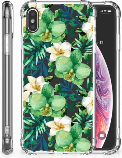 Apple iPhone Xs Max Case Orchidee Groen
