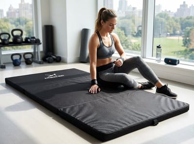 FITNESS 120 Trainingsmat – Extra Brede Oxford Fitnessmat – Waterafstotende Sportmat voor Thuis en Gym
