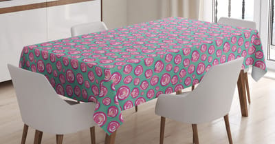 ABAKUHAUS Roze stippen tafellaken – Satijn – 140×200 cm – Roze, bleekroze
