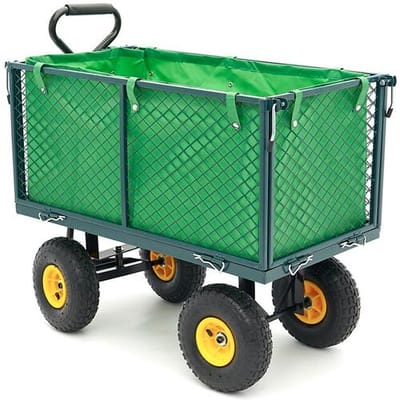 HBM 100 Kg Trekkar, Bolderwagen, Tuinkar Met 86 x 46 x 38 cm Laadbak Inclusief Canvas Zak