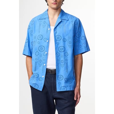 NN.07 Ben Short Sleeve Shirt Blue Quartz Size: S | Casual Shirts Outlet | Heren | Blauw