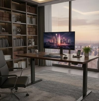 Elektrisch verstelbaar bureau - In hoogte verstelbaar bureauframe met dubbele motor, USB-C, behuizing en anti-botsing - Modern ergonomisch bureau, zwart, 71-118 cm verstelbaar Casa Serena – 118 cm ...