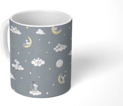 Mok - Koffiemok - Muis - Maan - Patronen - Mokken - 350 ML - Beker - Koffiemokken - Theemok