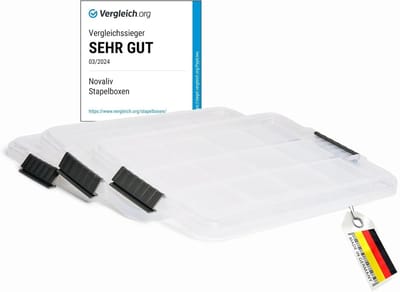 Novaliv 3x vervangende deksels voor Novaliv 27 liter met clipsluiting 46,5x36,5 cm Transparant