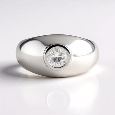 Cavill - Zilveren ring 925 met platina afwerking - 0,732 ct Cambodjaanse zirkoon - Ronde briljantslijp met bezel-zetting - Elegante damesring