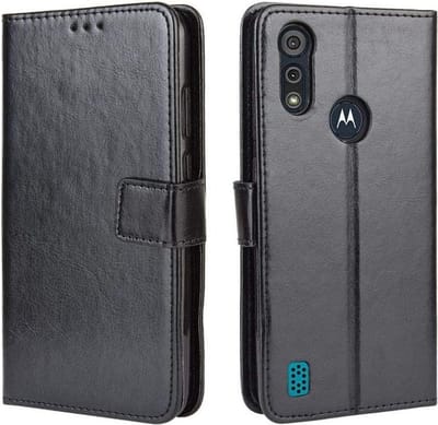 LuxeBass Boekhoesje geschikt voor Motorola Moto E7i Power - Zwart - telefoonhoes - gsm hoes - telefoonhoesjes