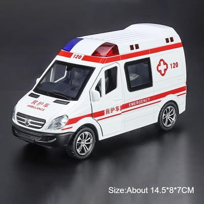 1:32 Schaal Benz Ambulance Modellen Legering Die-cast Auto Speelgoed Met Pull Back Licht Muziek Miniature Voertuigen Voor Kind Beste Cadeaus
