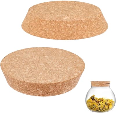 Dailygoods- Kurkstopjes Conisch 2 Stuks - Wijnstopper - Flessenstop - Houten Kurken - Natuurlijke Kurksluiting - Afmetingen 9,3 x 10 cm