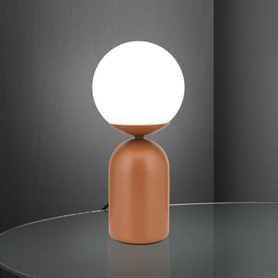 ORION Stanley tafellamp, koraalrood, hoogte 32 cm, keramiek/glas