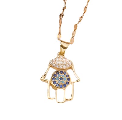 Design Heart Fatima's Hand Gold Necklace Gold 18K