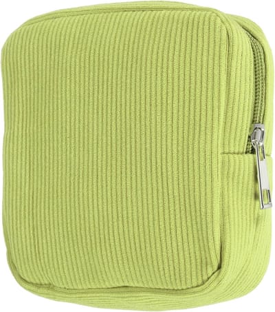VHV Sanitary Napkin Storage Bag - Menstruatiehouder - Zachte Corduroy - Groen - Toilettas - Compact en Handig - Geschikt voor Vrouwen en Meisjes