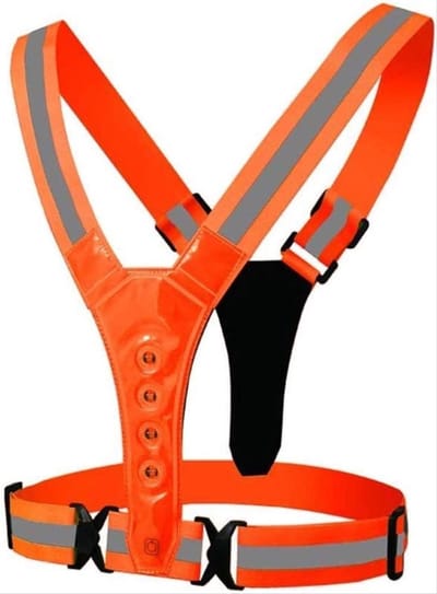 CHPN - Hardloopverlichting - Reflectie voor hardlopen - Reflectievest - Oranje - Veiligheidsvest - Hardloop Accessoires - LED Hardloopvest - Rood licht - Zichtbaar in het donker - Veilig hardlopen
