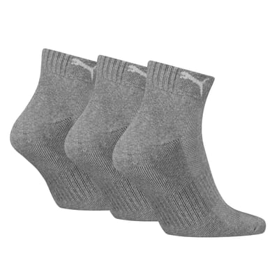 Unisex quartersokken met badstof zool 3 pack – Grey melange – 39-42